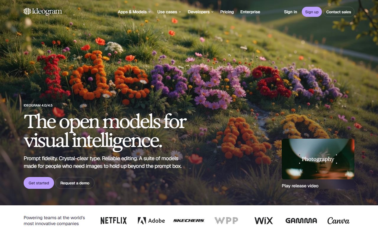 Ideogram's public homepage, captured automatically on October 7, 2026. Not a logged-in account; the page may have changed since.